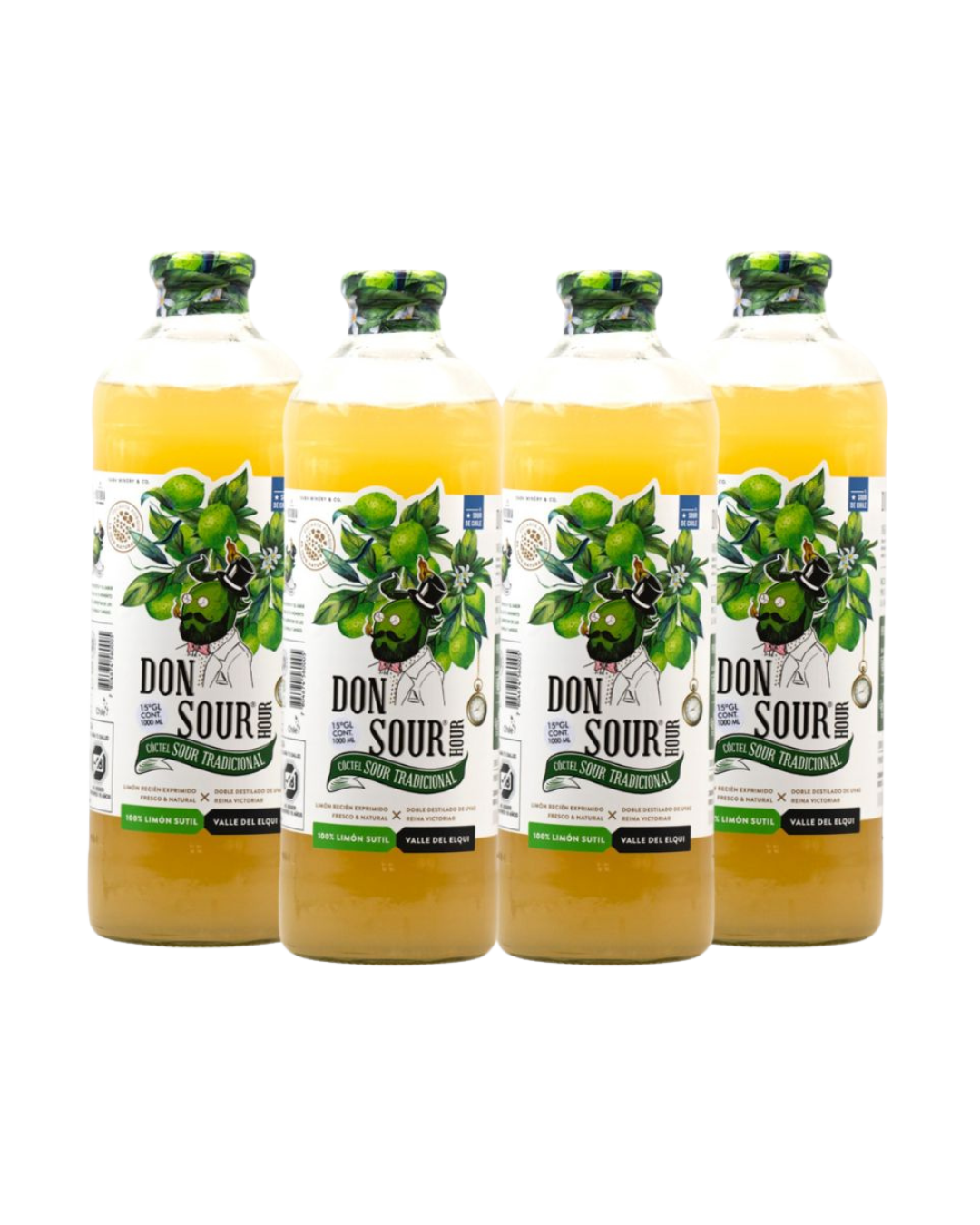 PACK 4 PISCOS DON SOUR TRADICIONAL 1 Litro